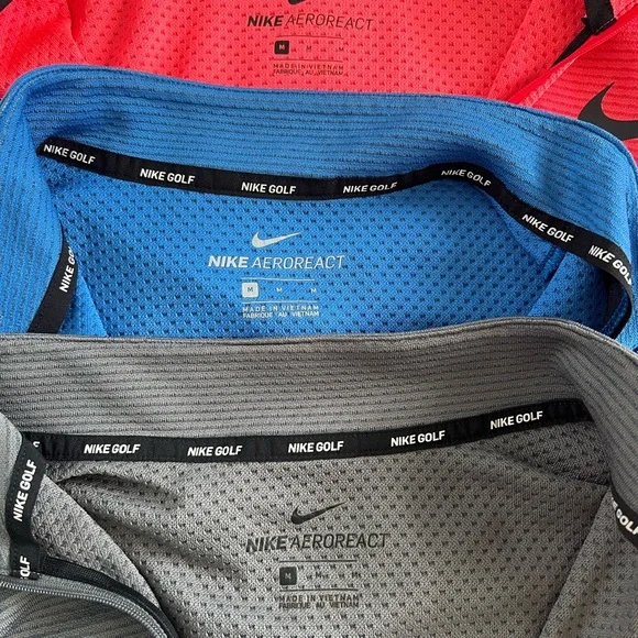 Nike AeroReact Golf Pullovers in Coral, Blue, and Gray - Picture 8 of 8